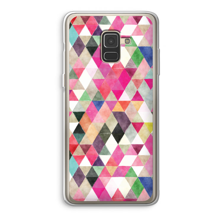 Gekleurde driehoekjes: Samsung Galaxy A8 (2018) Transparant Hoesje