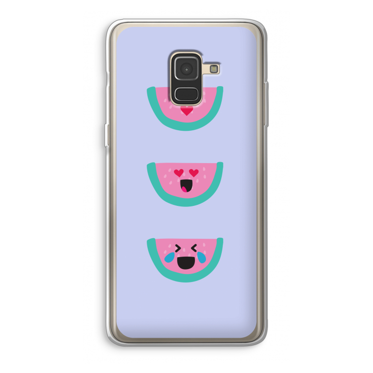 Smiley watermeloen: Samsung Galaxy A8 (2018) Transparant Hoesje