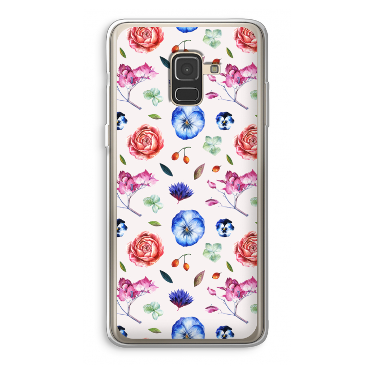 Bloemetjes: Samsung Galaxy A8 (2018) Transparant Hoesje