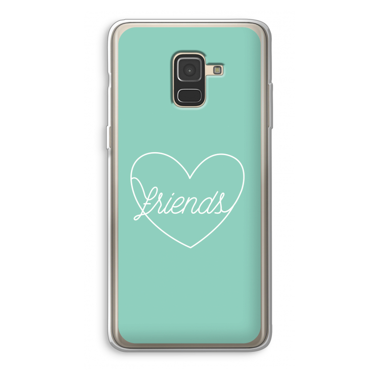 Friends heart pastel: Samsung Galaxy A8 (2018) Transparant Hoesje