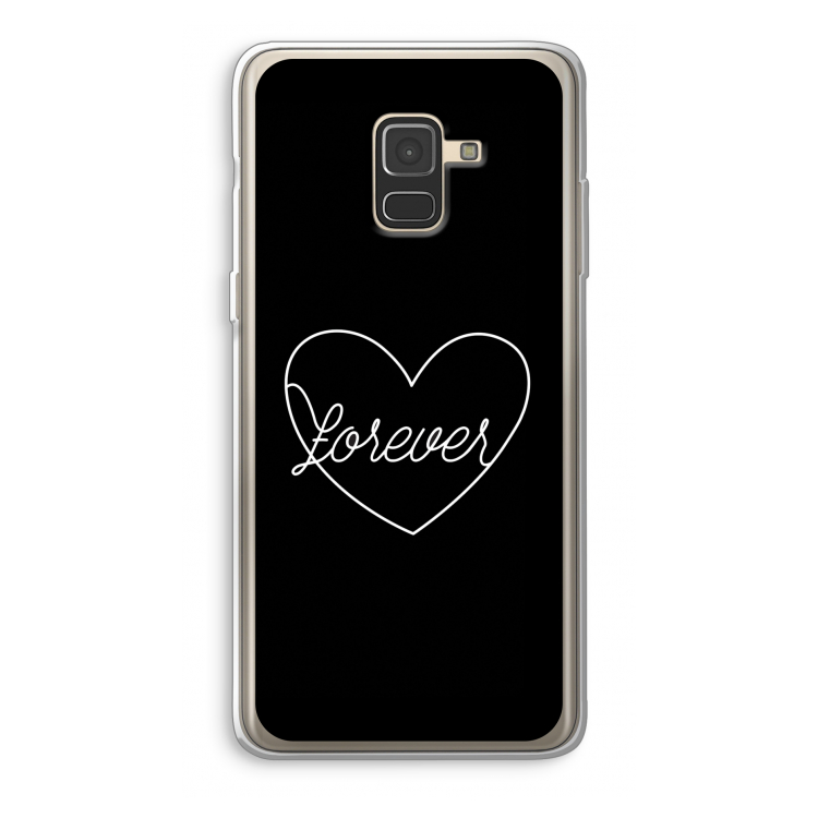 Forever heart black: Samsung Galaxy A8 (2018) Transparant Hoesje