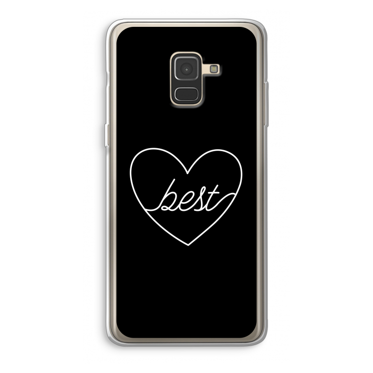 Best heart black: Samsung Galaxy A8 (2018) Transparant Hoesje