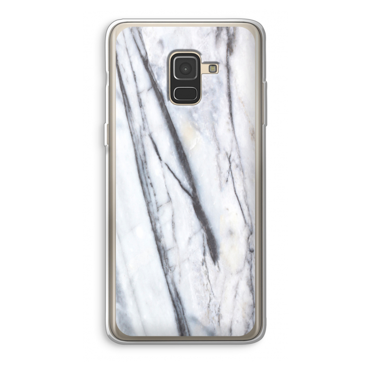 Gestreepte marmer: Samsung Galaxy A8 (2018) Transparant Hoesje