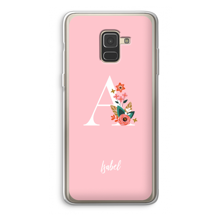 Pink Bouquet: Samsung Galaxy A8 (2018) Transparant Hoesje