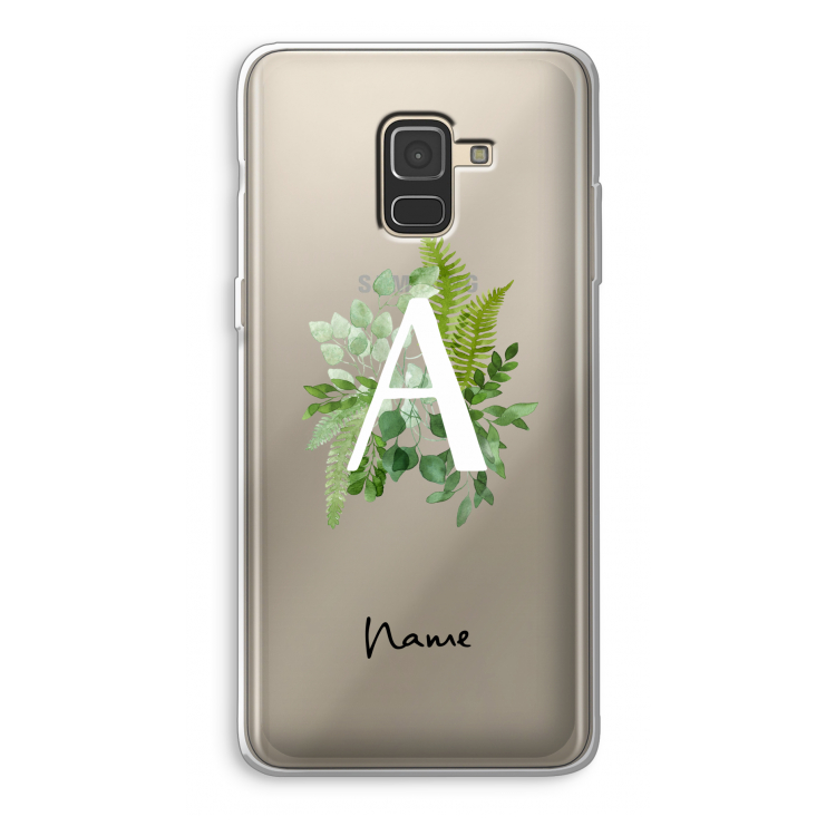 Green Brush: Samsung Galaxy A8 (2018) Transparant Hoesje