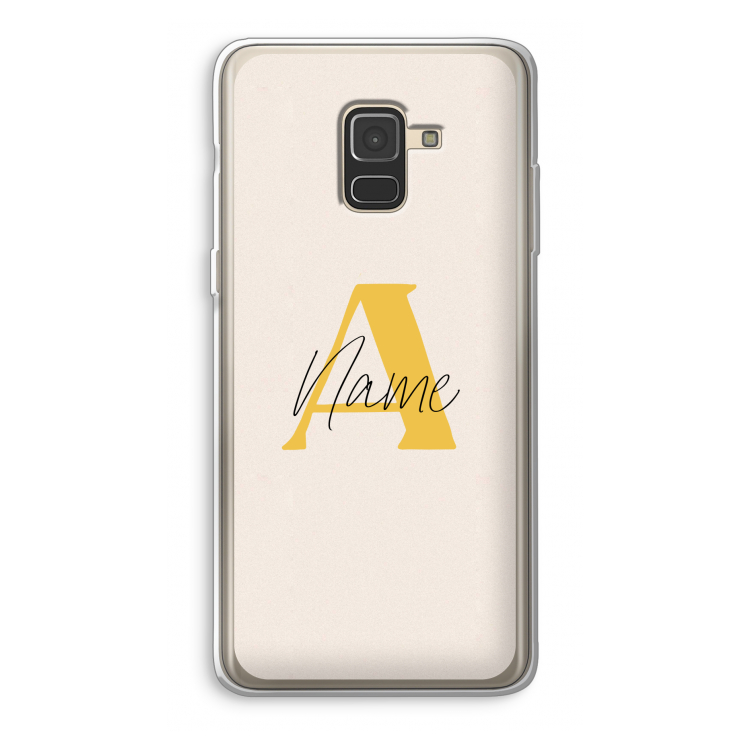 Amber Script: Samsung Galaxy A8 (2018) Transparant Hoesje
