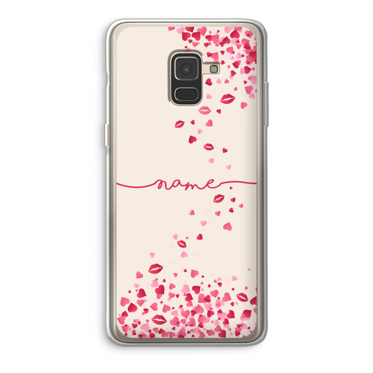 Hartjes en kusjes: Samsung Galaxy A8 (2018) Transparant Hoesje