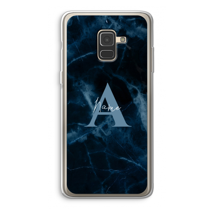 Midnight Marble: Samsung Galaxy A8 (2018) Transparant Hoesje