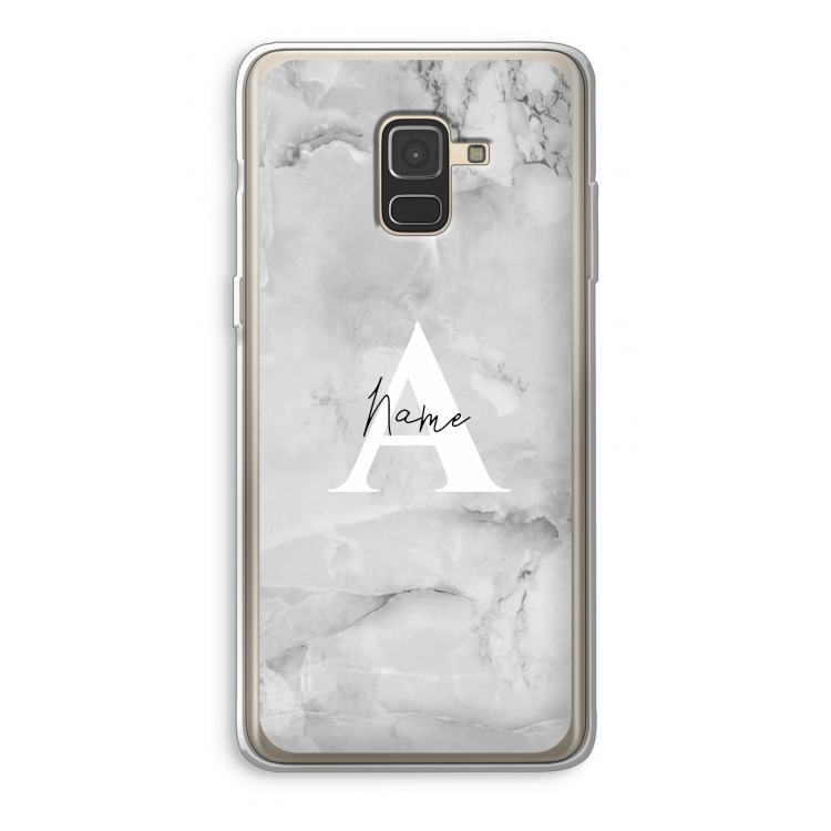 Ivory Marble: Samsung Galaxy A8 (2018) Transparant Hoesje