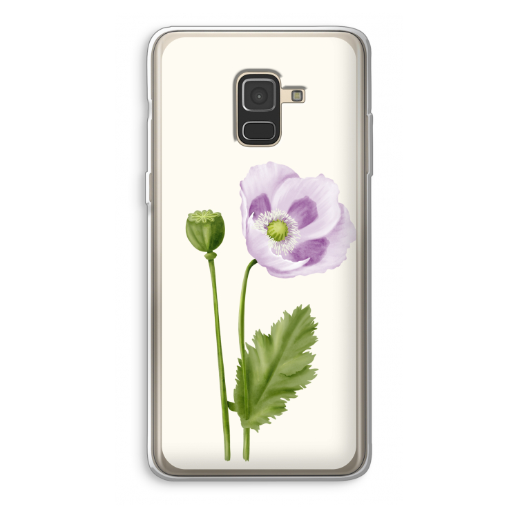 Purple poppy: Samsung Galaxy A8 (2018) Transparant Hoesje