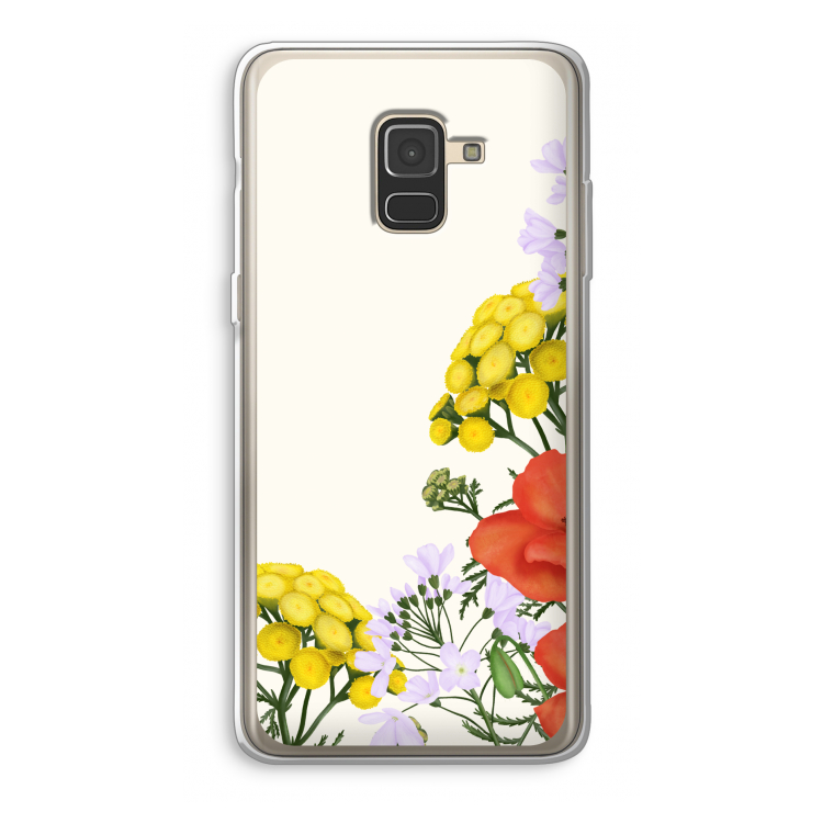 Wilde bloemen: Samsung Galaxy A8 (2018) Transparant Hoesje