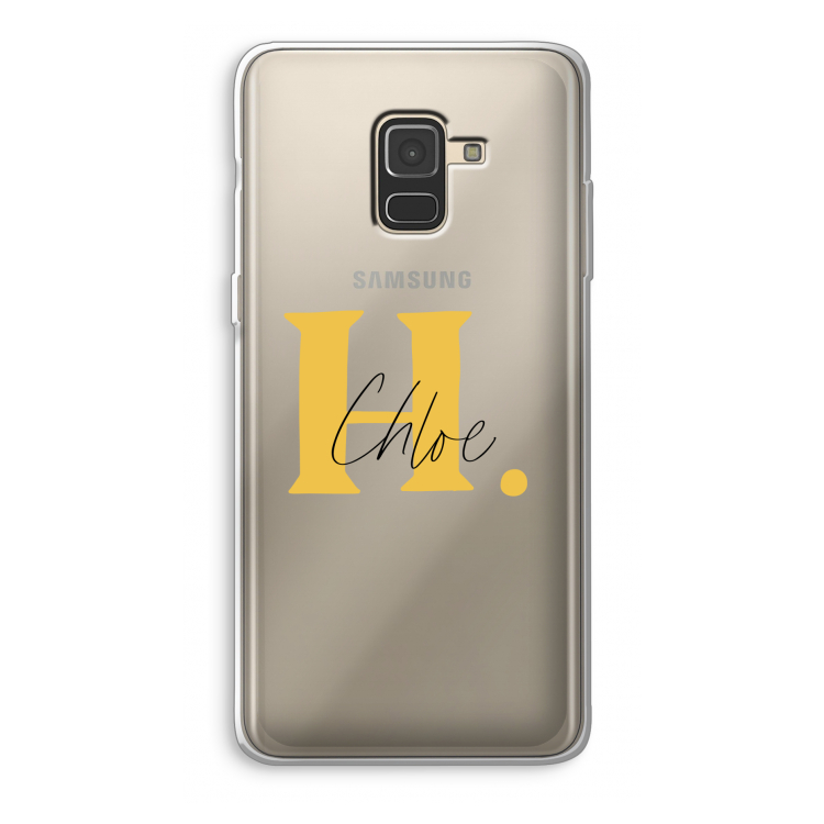 Amber Script: Samsung Galaxy A8 (2018) Transparant Hoesje