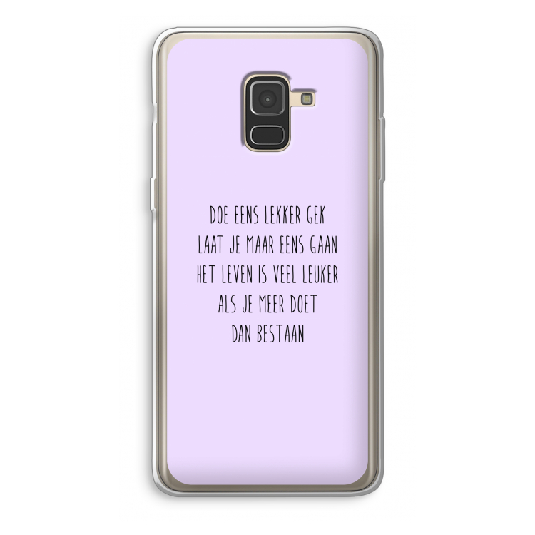 Gek: Samsung Galaxy A8 (2018) Transparant Hoesje