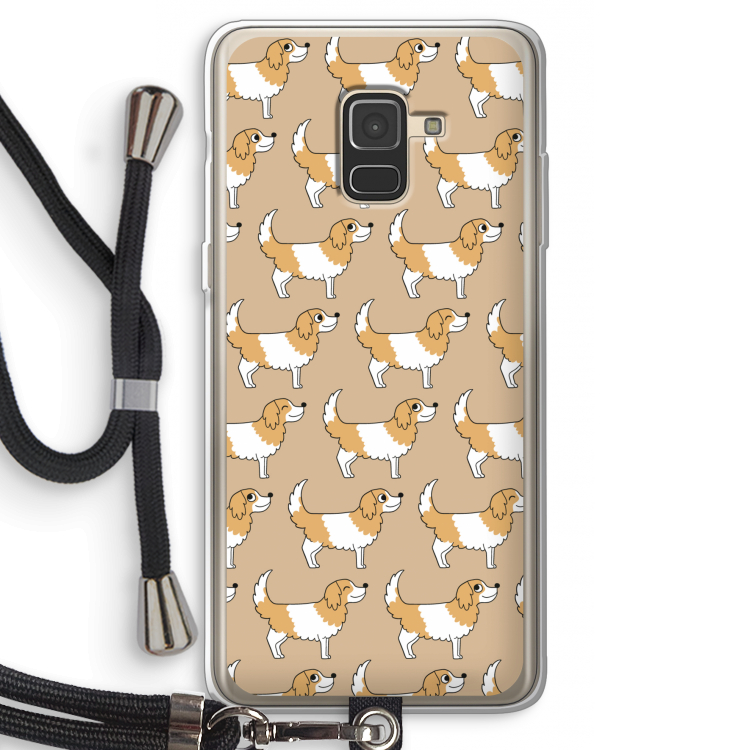 Doggy: Samsung Galaxy A8 (2018) Transparant Hoesje met koord