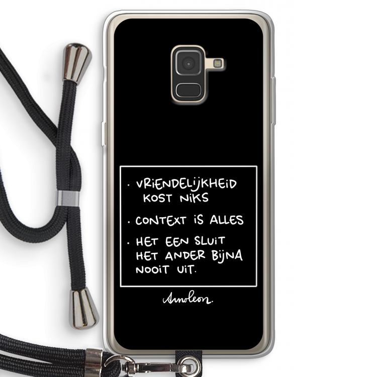Mijn Motto's: Samsung Galaxy A8 (2018) Transparant Hoesje met koord