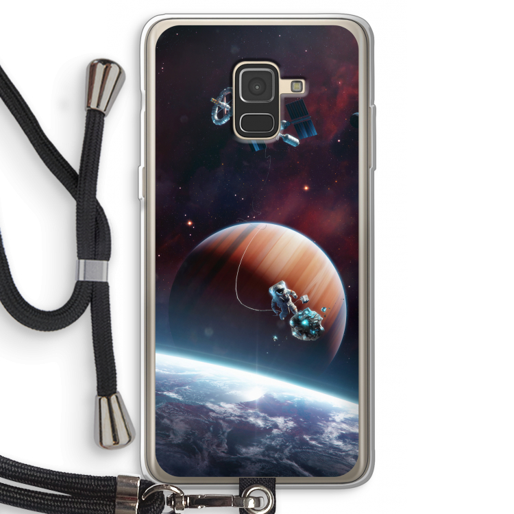 Examiner: Samsung Galaxy A8 (2018) Transparant Hoesje met koord