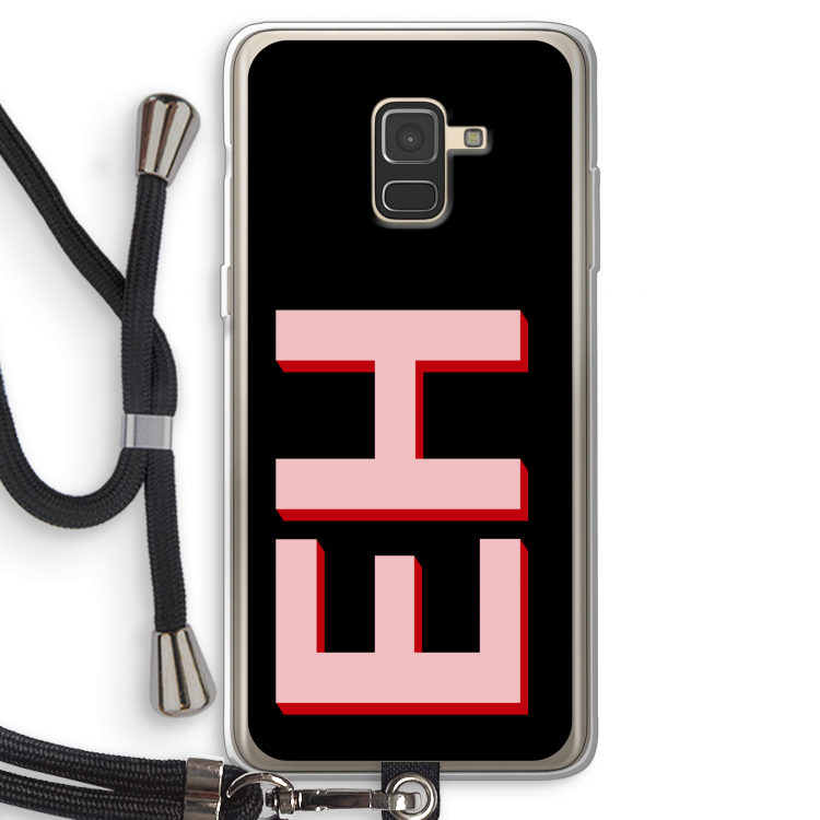 Monogram: Samsung Galaxy A8 (2018) Transparant Hoesje met koord