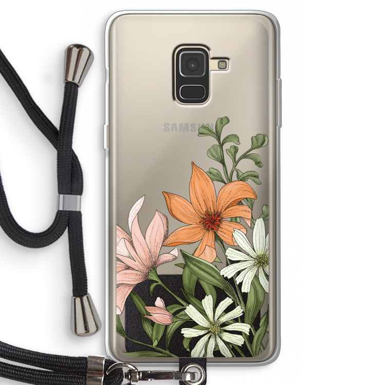 Floral bouquet: Samsung Galaxy A8 (2018) Transparant Hoesje met koord