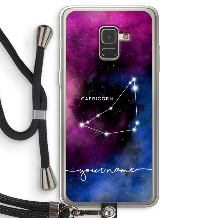 Sterrenbeeld - Donker: Samsung Galaxy A8 (2018) Transparant Hoesje met koord