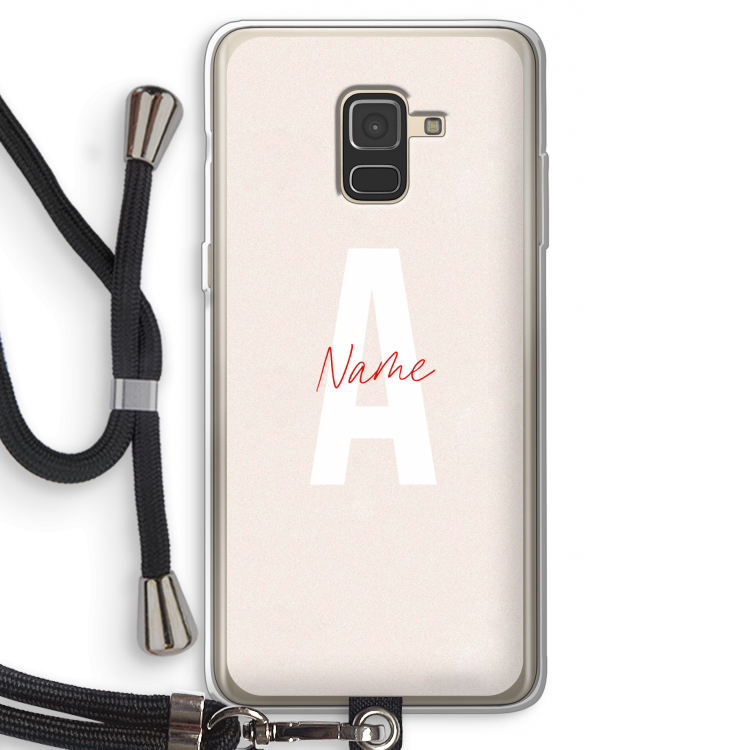 Strawberry Milkshake: Samsung Galaxy A8 (2018) Transparant Hoesje met koord