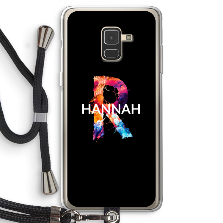 Abstract Spectrum: Samsung Galaxy A8 (2018) Transparant Hoesje met koord