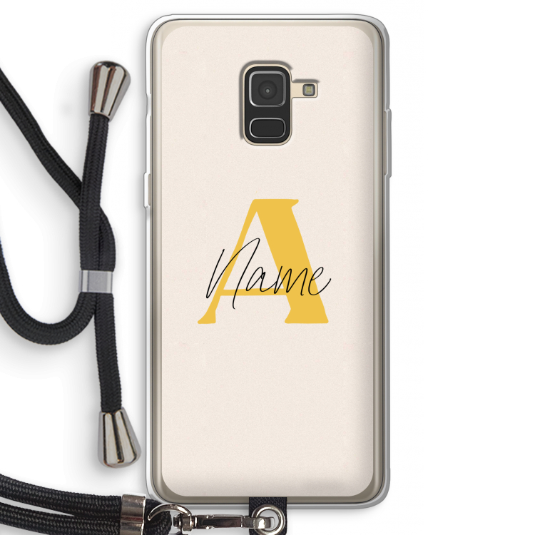 Amber Script: Samsung Galaxy A8 (2018) Transparant Hoesje met koord