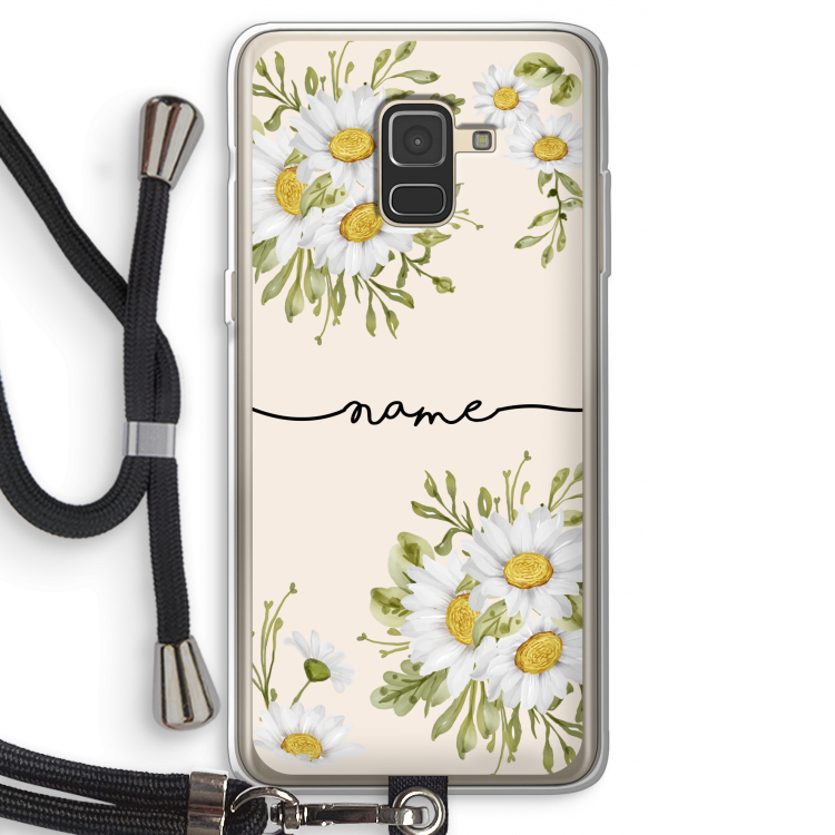 Daisies: Samsung Galaxy A8 (2018) Transparant Hoesje met koord