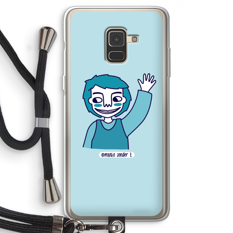 Zwaai: Samsung Galaxy A8 (2018) Transparant Hoesje met koord
