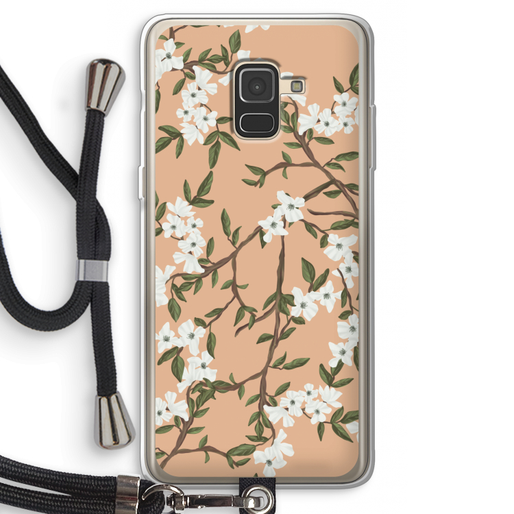 Blossoming spring: Samsung Galaxy A8 (2018) Transparant Hoesje met koord