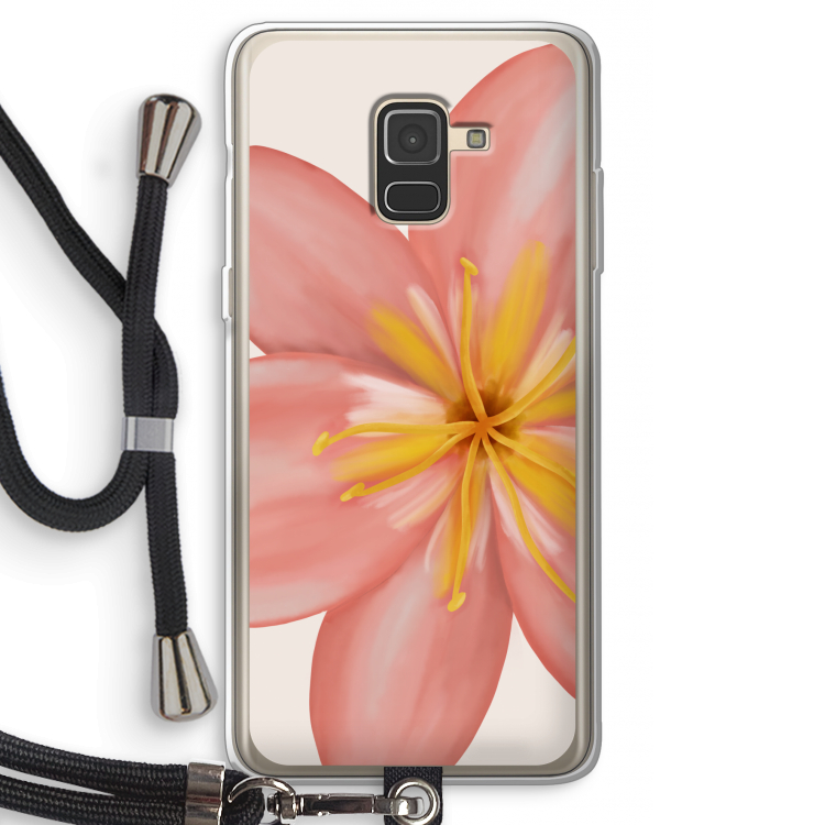 Pink Ellila Flower: Samsung Galaxy A8 (2018) Transparant Hoesje met koord