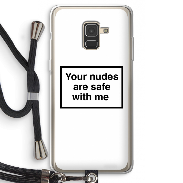 Safe with me: Samsung Galaxy A8 (2018) Transparant Hoesje met koord