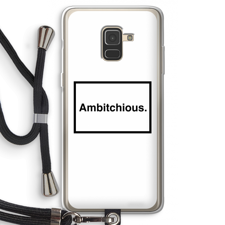 Ambitchious: Samsung Galaxy A8 (2018) Transparant Hoesje met koord