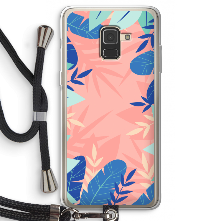 Tropisch: Samsung Galaxy A8 (2018) Transparant Hoesje met koord