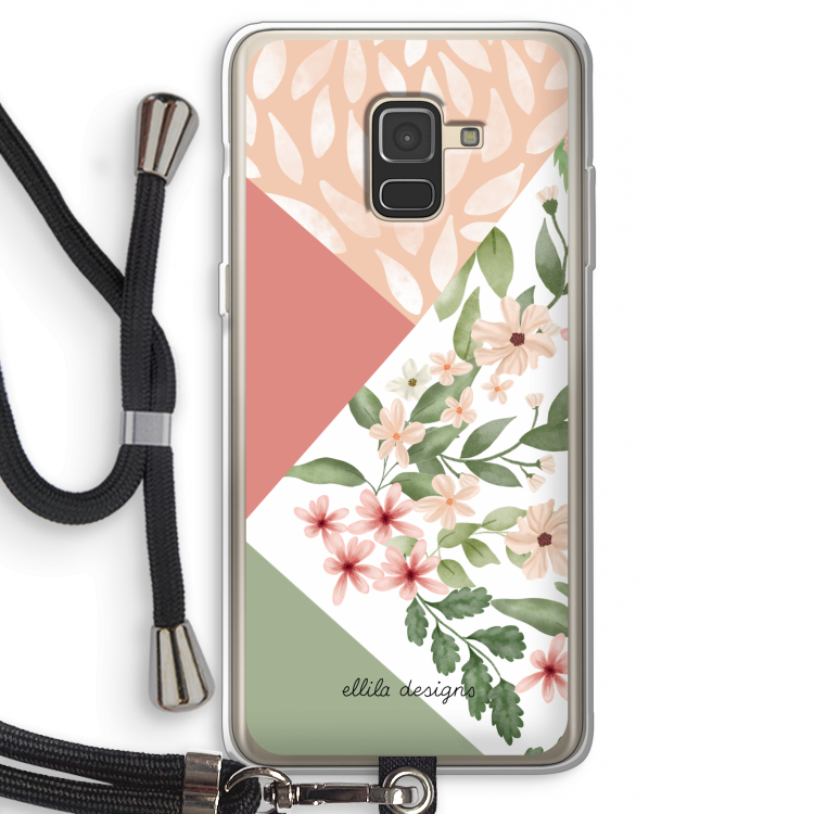 Sweet heaven geometrics: Samsung Galaxy A8 (2018) Transparant Hoesje met koord