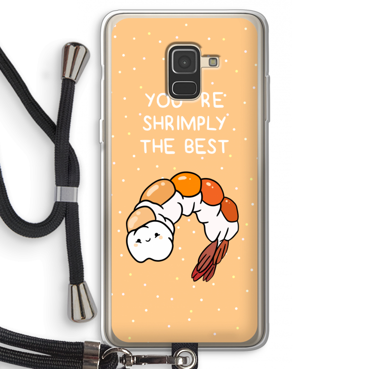 You're Shrimply The Best: Samsung Galaxy A8 (2018) Transparant Hoesje met koord