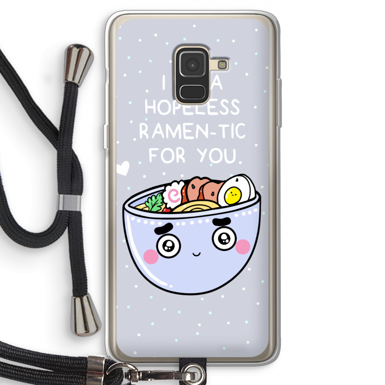 I'm A Hopeless Ramen-Tic For You: Samsung Galaxy A8 (2018) Transparant Hoesje met koord