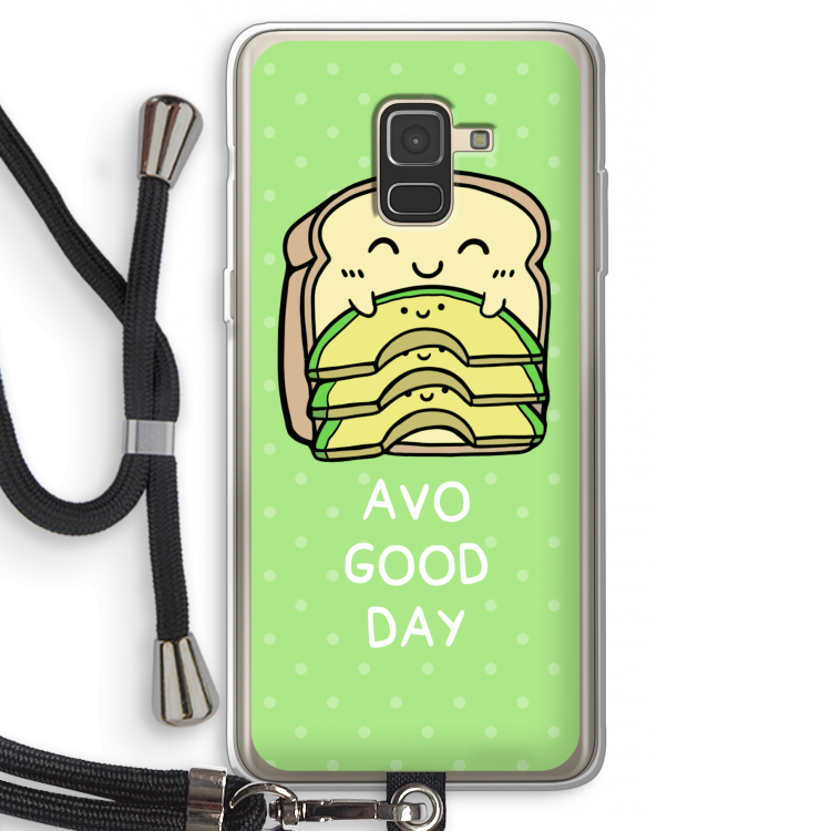 Avo Good Day: Samsung Galaxy A8 (2018) Transparant Hoesje met koord