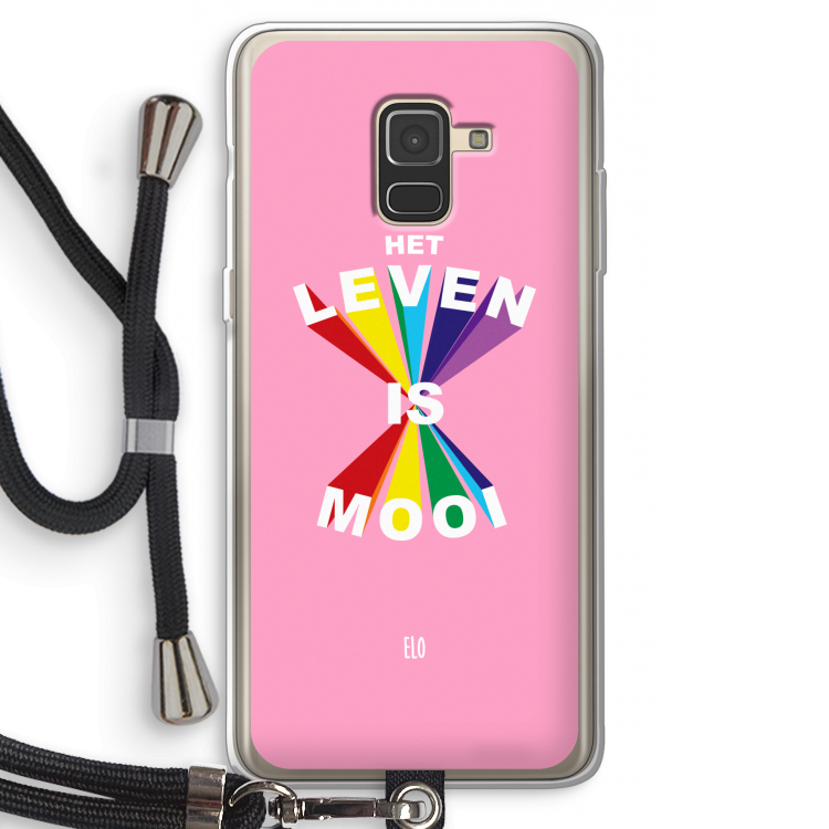 Het Leven Is Mooi: Samsung Galaxy A8 (2018) Transparant Hoesje met koord