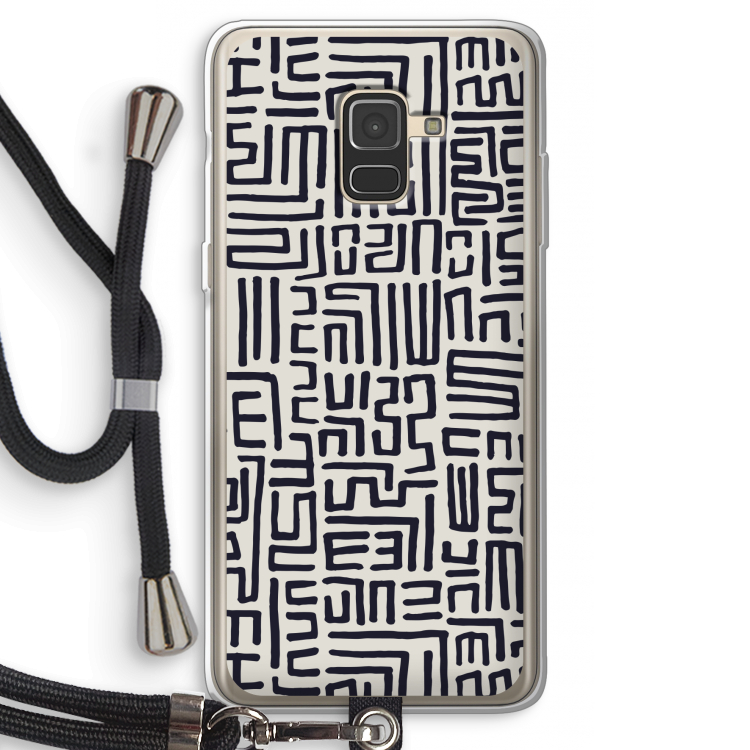 Moroccan Print: Samsung Galaxy A8 (2018) Transparant Hoesje met koord