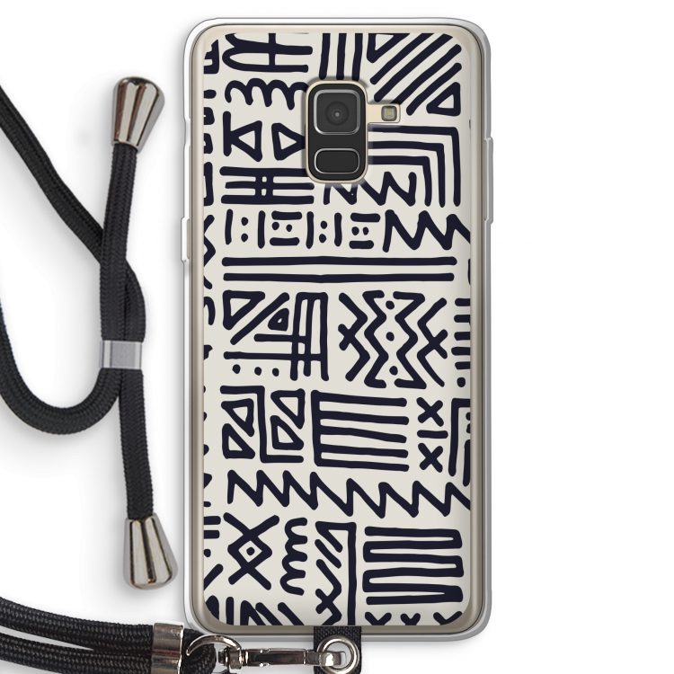 Marrakech print: Samsung Galaxy A8 (2018) Transparant Hoesje met koord