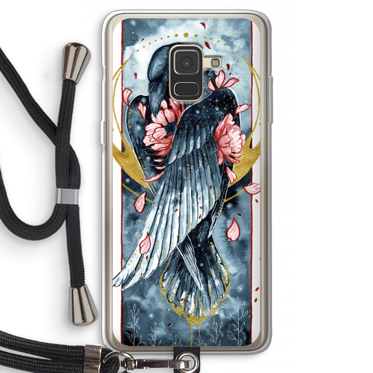 Golden Raven: Samsung Galaxy A8 (2018) Transparant Hoesje met koord