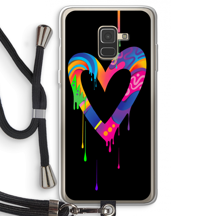 Melts My Heart: Samsung Galaxy A8 (2018) Transparant Hoesje met koord