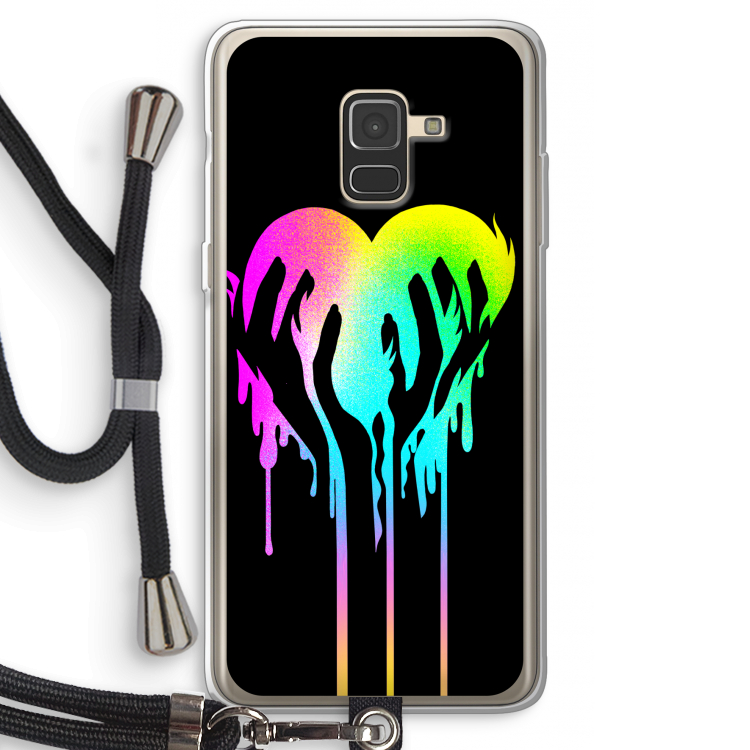 Hold My Heart: Samsung Galaxy A8 (2018) Transparant Hoesje met koord