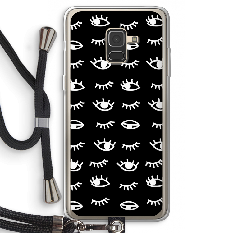 Eye pattern #3: Samsung Galaxy A8 (2018) Transparant Hoesje met koord
