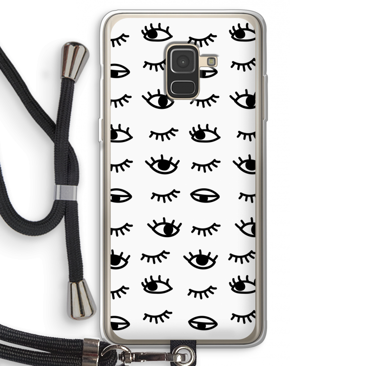 Eye pattern #2: Samsung Galaxy A8 (2018) Transparant Hoesje met koord