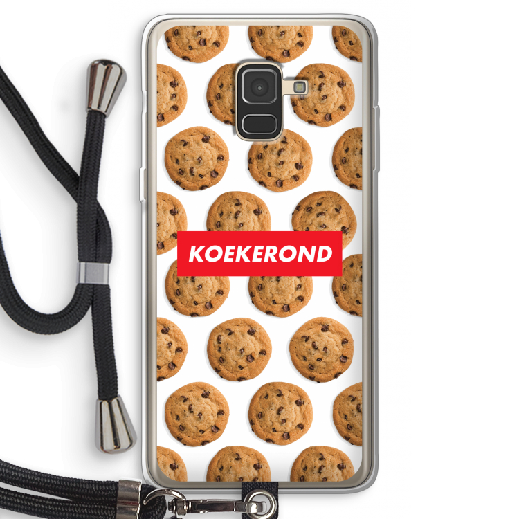 Koekerond: Samsung Galaxy A8 (2018) Transparant Hoesje met koord