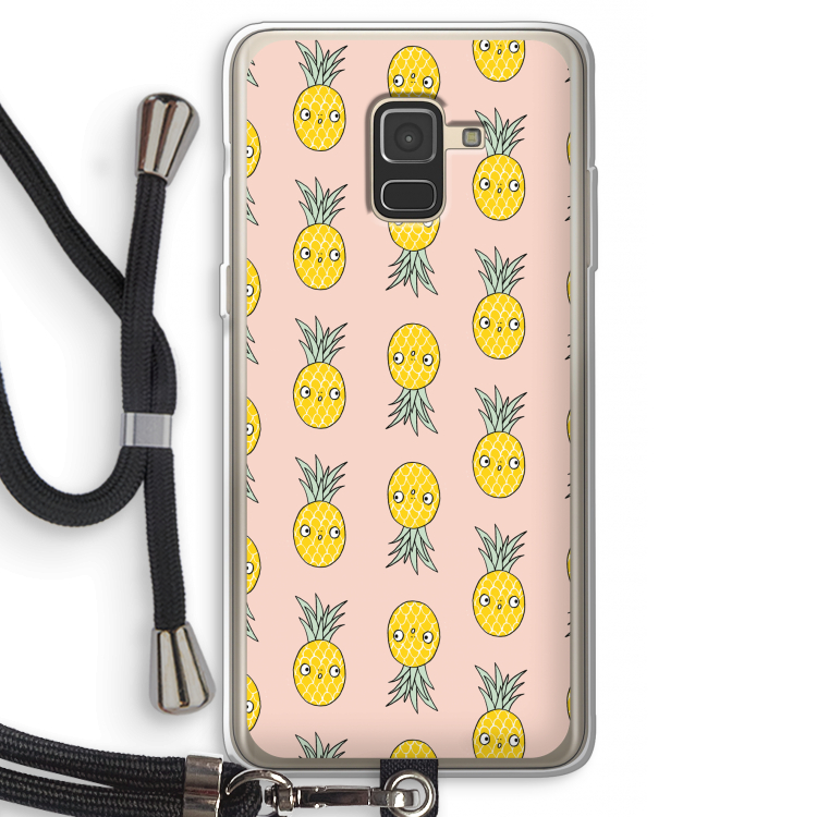 Ananas: Samsung Galaxy A8 (2018) Transparant Hoesje met koord
