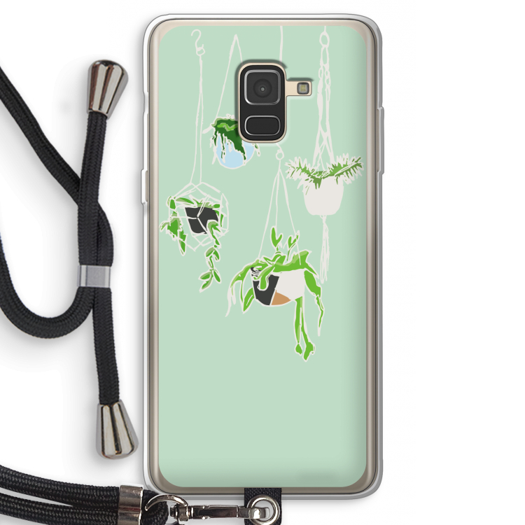 Hang In There: Samsung Galaxy A8 (2018) Transparant Hoesje met koord
