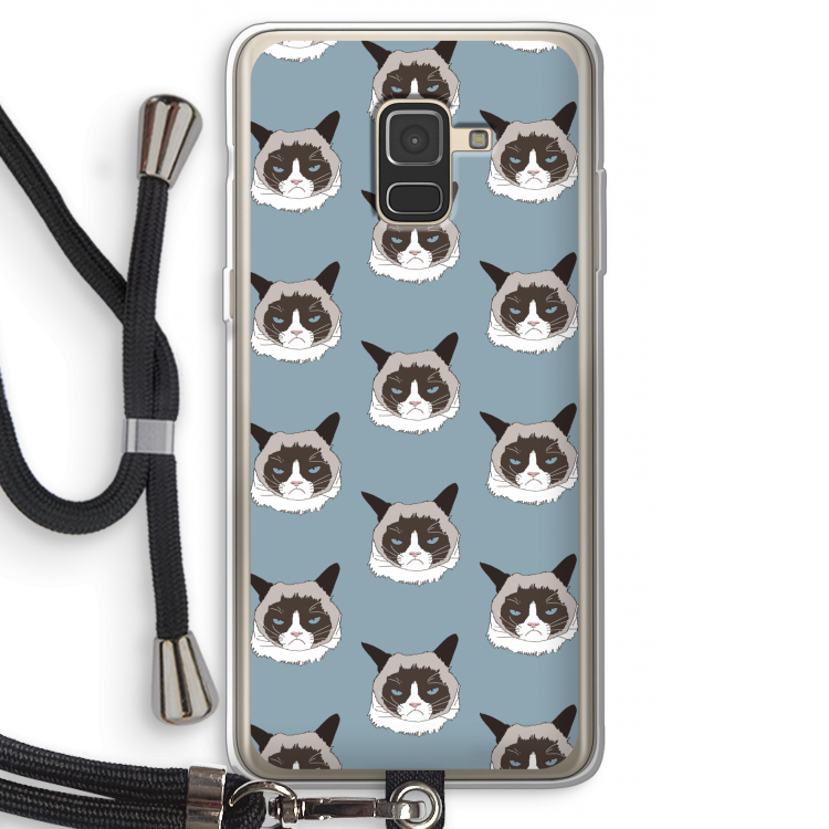 It's a Purrr Case: Samsung Galaxy A8 (2018) Transparant Hoesje met koord