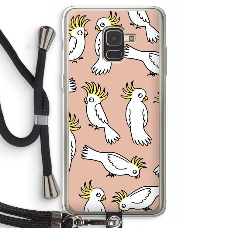 Papegaai: Samsung Galaxy A8 (2018) Transparant Hoesje met koord